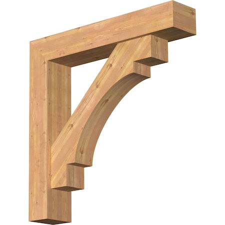 Merced Block Smooth Bracket W/ Offset Brace, Western Red Cedar, 7 1/2W X 40D X 40H